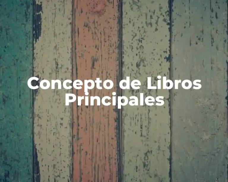 Concepto de Libros Principales