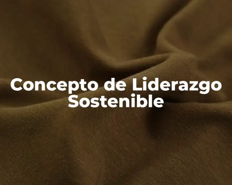 Concepto de Liderazgo Sostenible