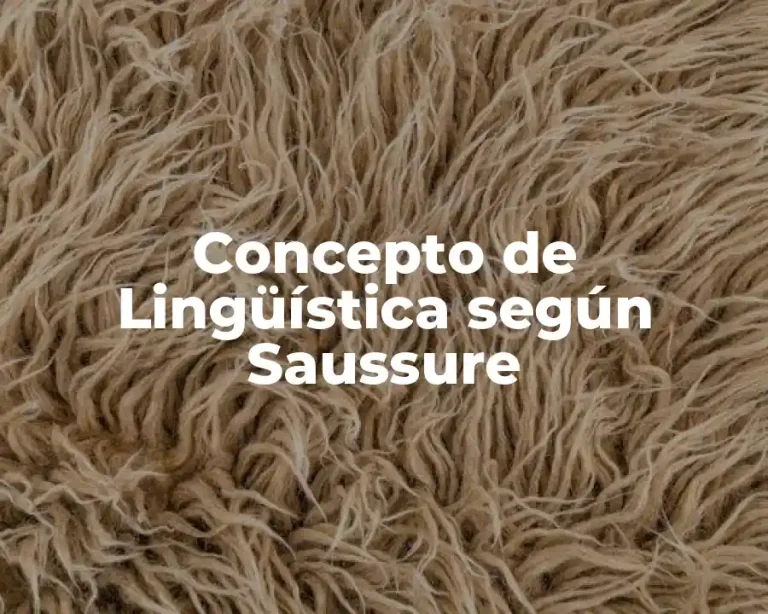 Concepto de Lingüística según Saussure