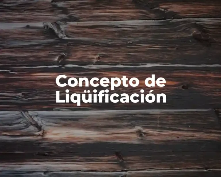 Concepto de Liqüificación