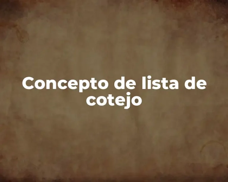 Concepto de lista de cotejo