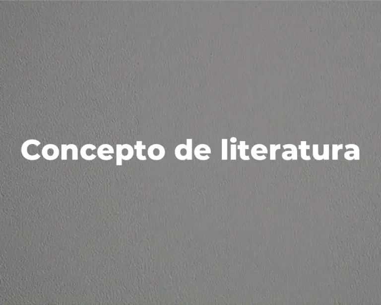 Concepto de literatura