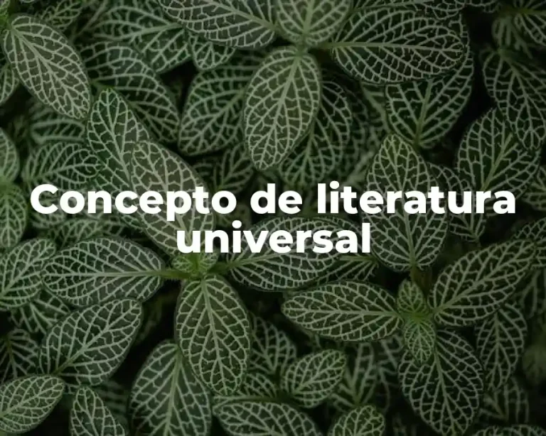 Concepto de literatura universal