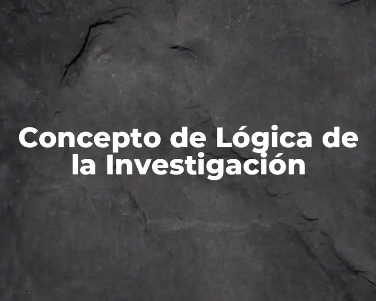 Concepto de Lógica de la Investigación