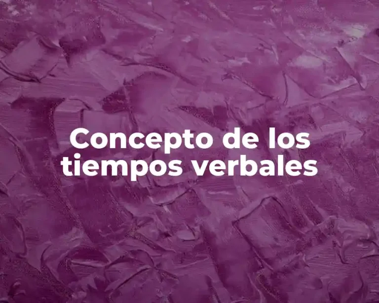 Concepto de los tiempos verbales