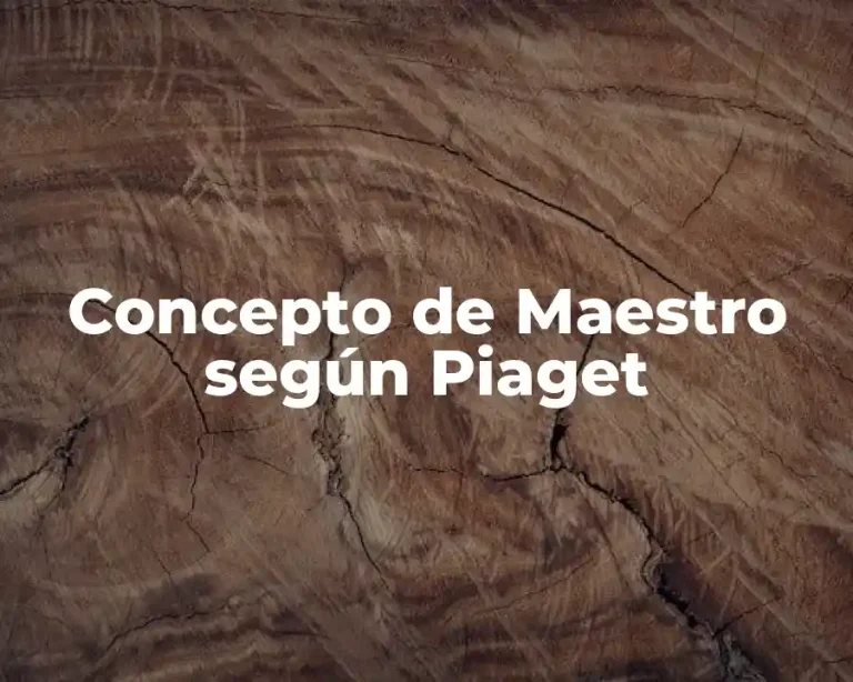 Concepto de Maestro según Piaget
