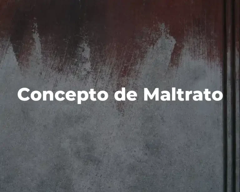Concepto de Maltrato