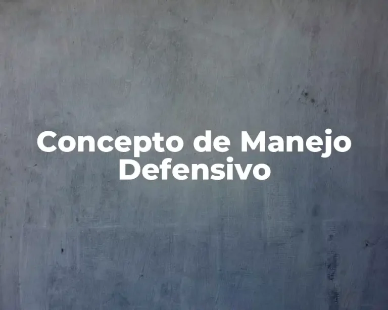 Concepto de Manejo Defensivo