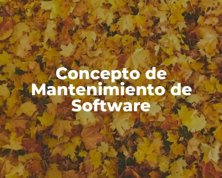 Concepto de Mantenimiento de Software