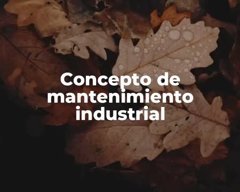 Concepto de mantenimiento industrial