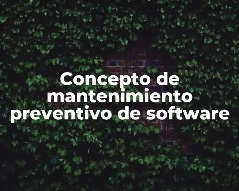Concepto de mantenimiento preventivo de software