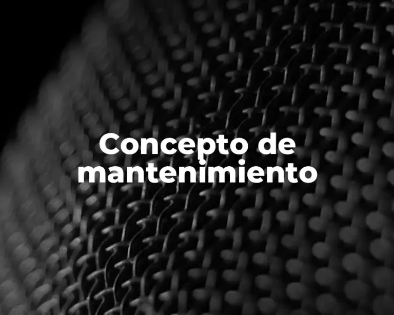 Concepto de mantenimiento