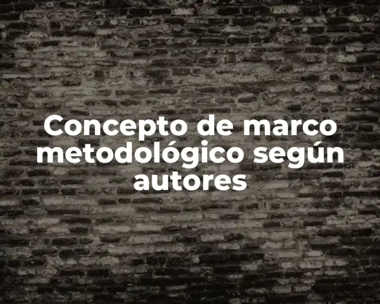 Concepto de marco metodológico según autores