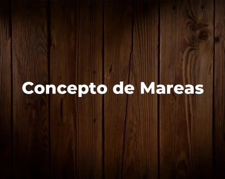Concepto de Mareas