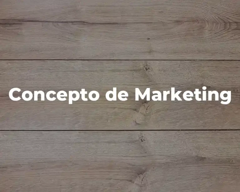 Concepto de Marketing