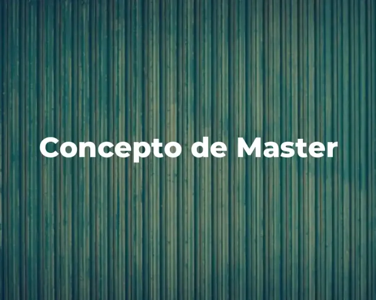 Concepto de Master