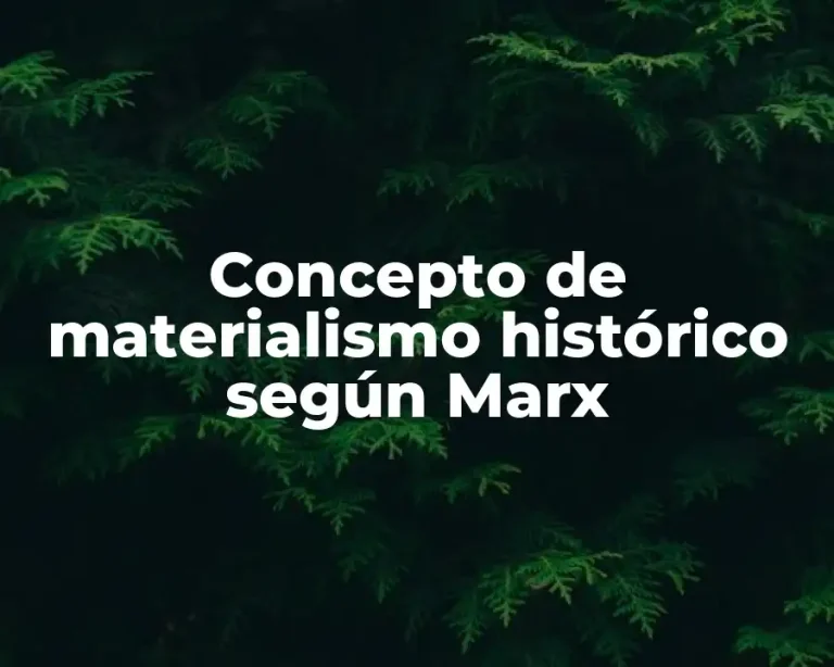 Concepto de materialismo histórico según Marx