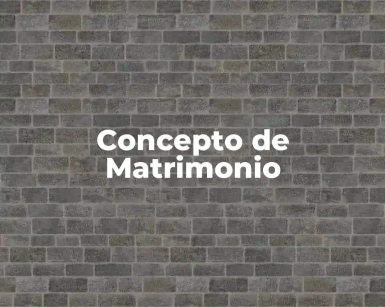 Concepto de Matrimonio