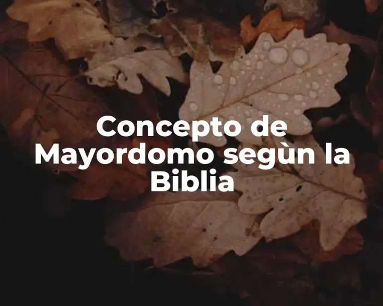 Concepto de Mayordomo segùn la Biblia