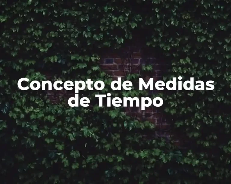 Concepto de Medidas de Tiempo