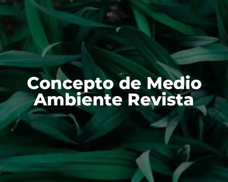 Concepto de Medio Ambiente Revista