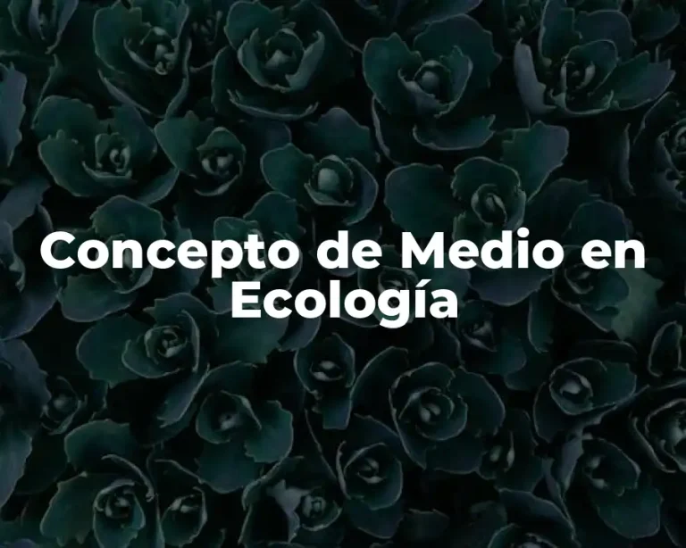 Concepto de Medio en Ecología