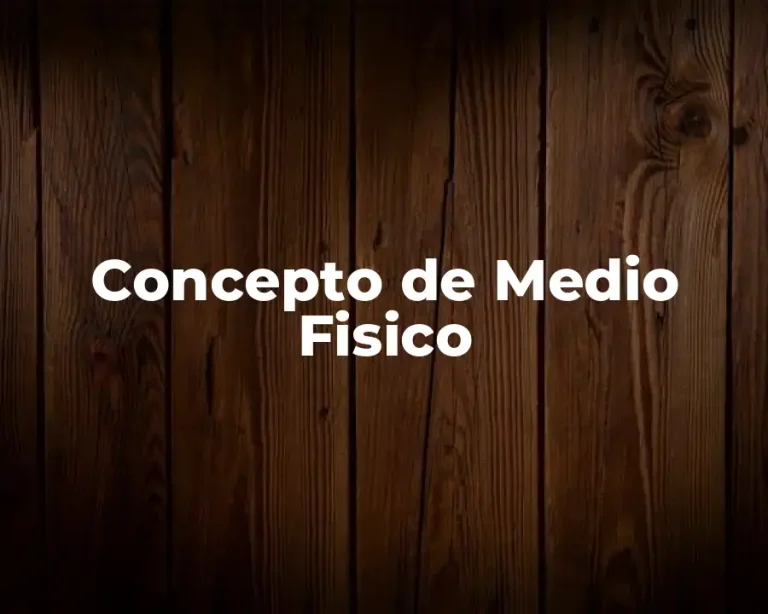 Concepto de Medio Fisico