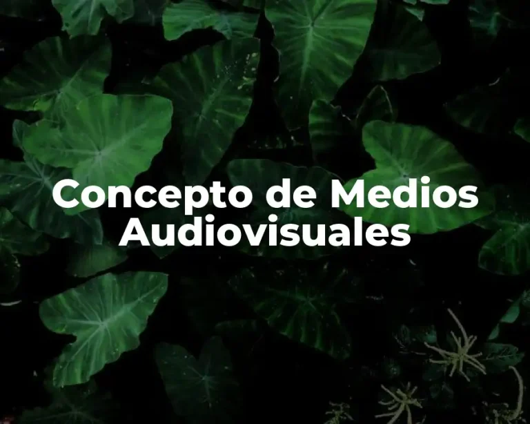 Concepto de Medios Audiovisuales