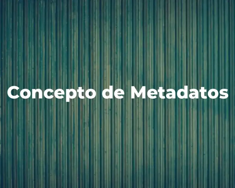 Concepto de Metadatos