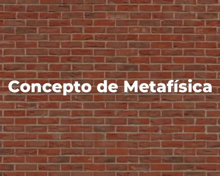 Concepto de Metafísica