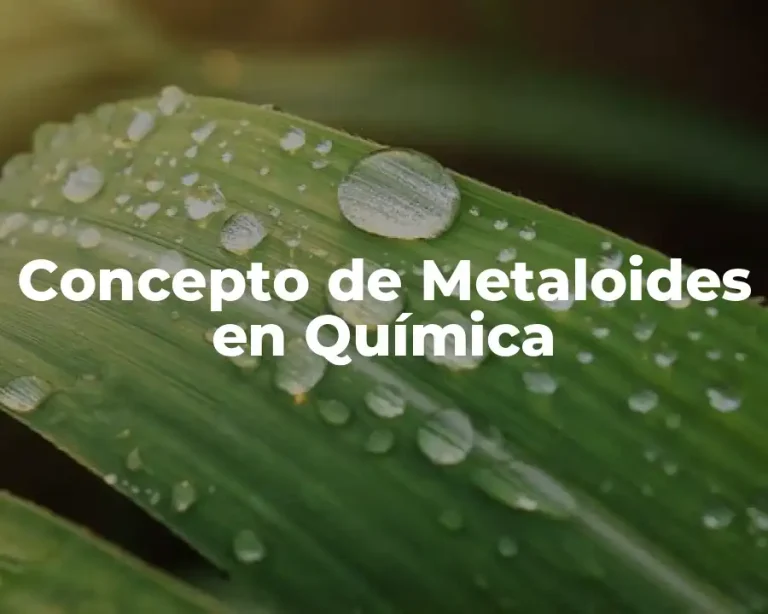 Concepto de Metaloides en Química