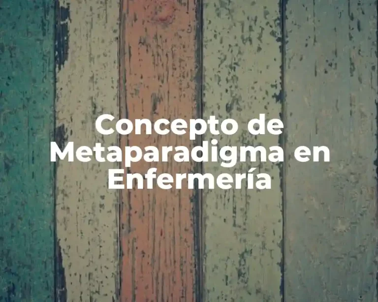 Concepto de Metaparadigma en Enfermería