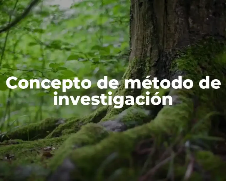 Concepto de método de investigación