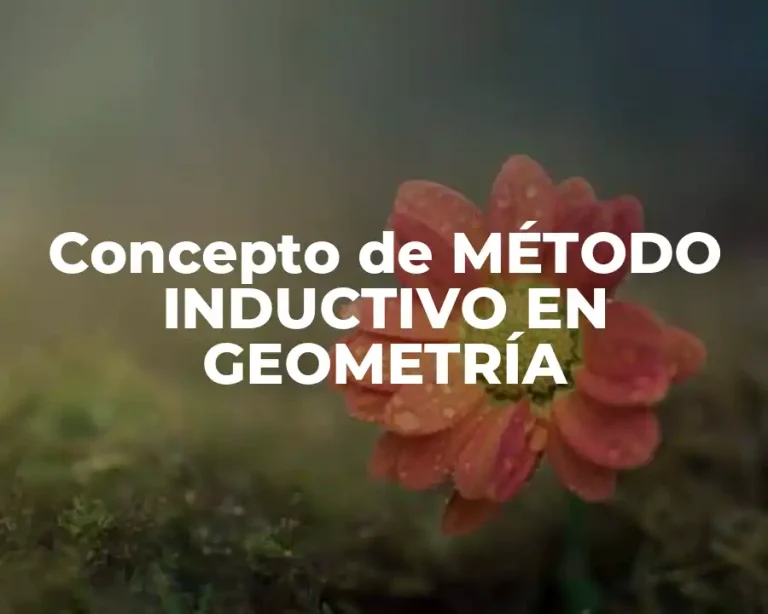 Concepto de MÉTODO INDUCTIVO EN GEOMETRÍA