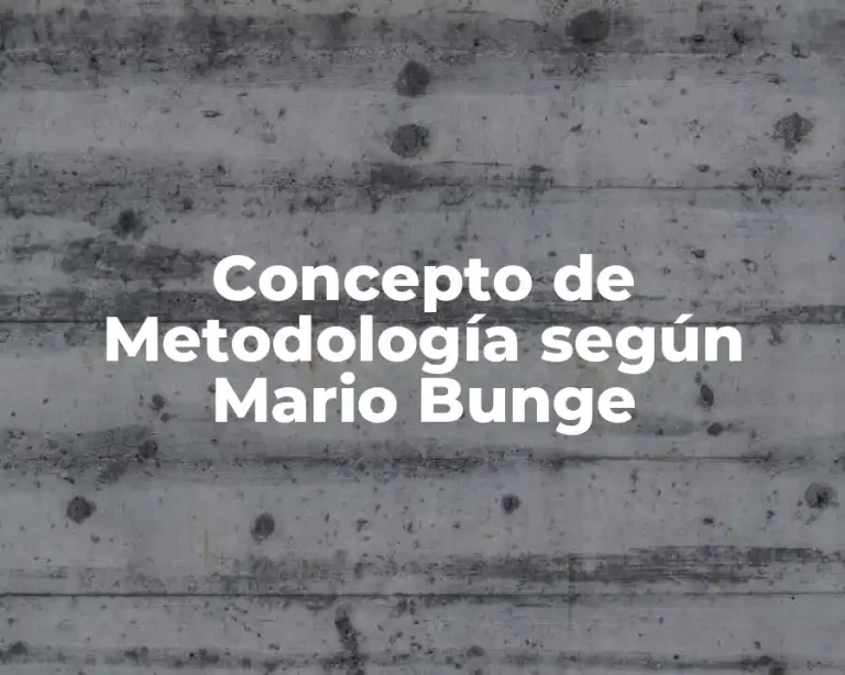 Concepto de Metodología según Mario Bunge