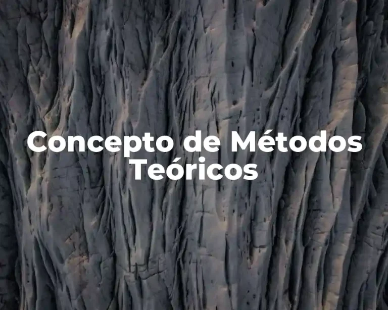 Concepto de Métodos Teóricos