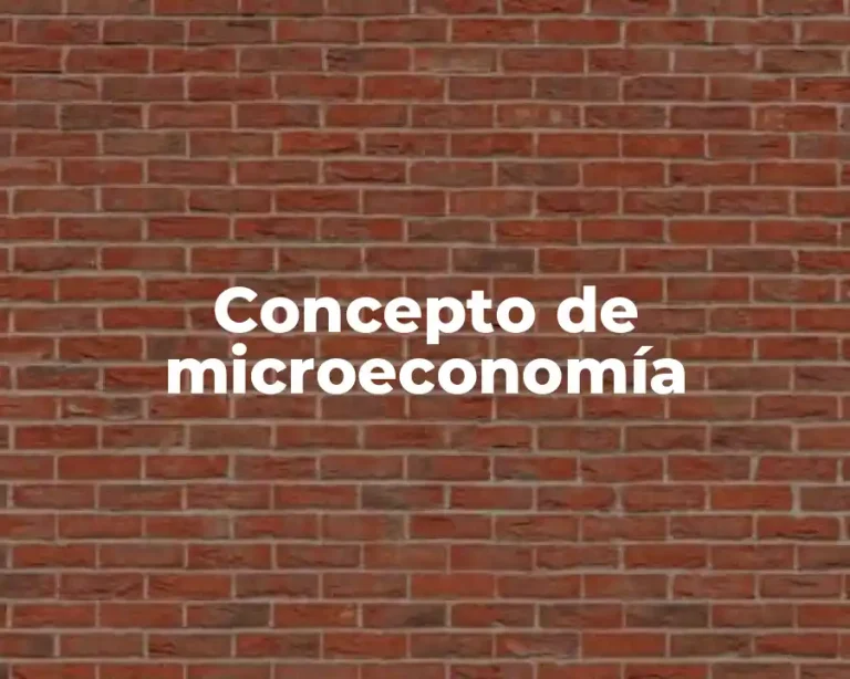 Concepto de microeconomía