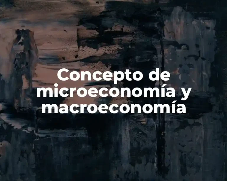 Concepto de microeconomía y macroeconomía