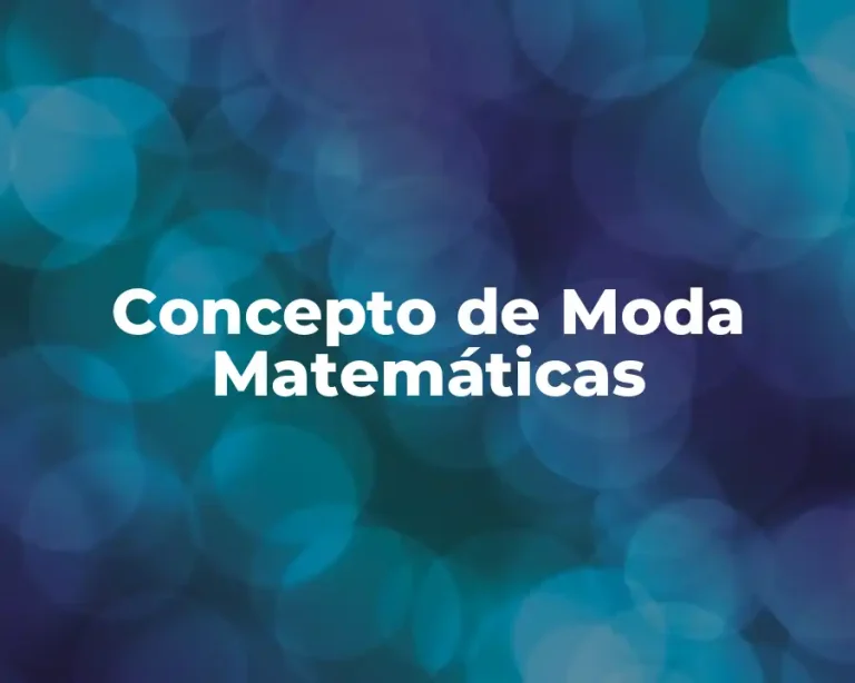 Concepto de Moda Matemáticas