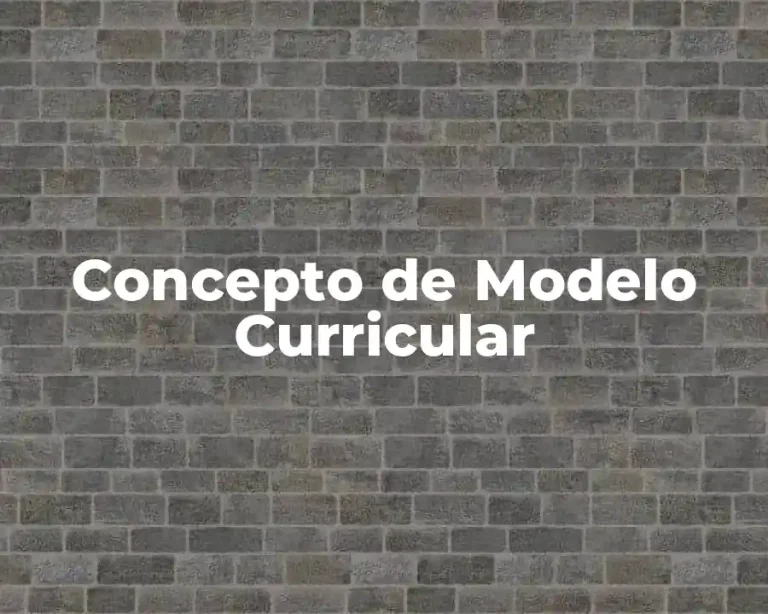 Concepto de Modelo Curricular
