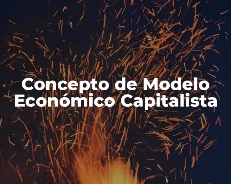 Concepto de Modelo Económico Capitalista