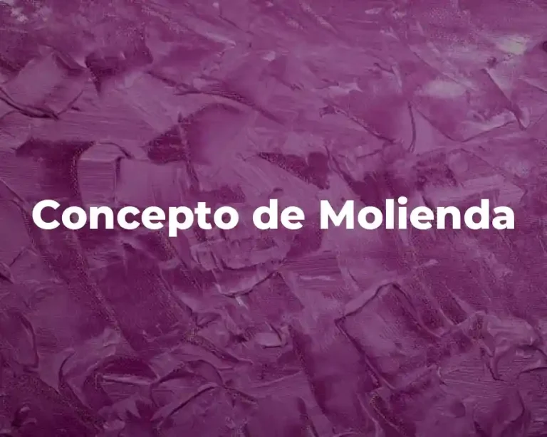 Concepto de Molienda