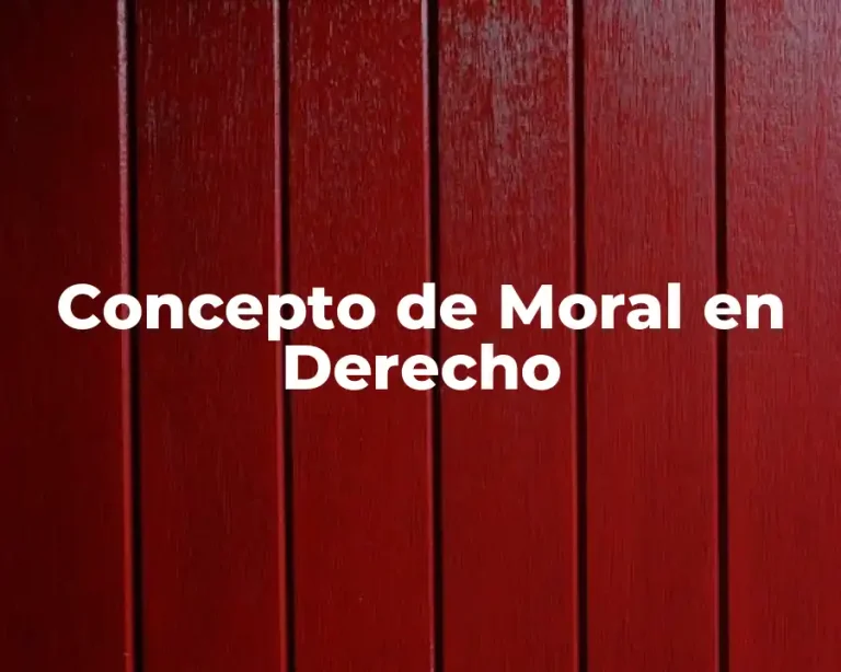 Concepto de Moral en Derecho