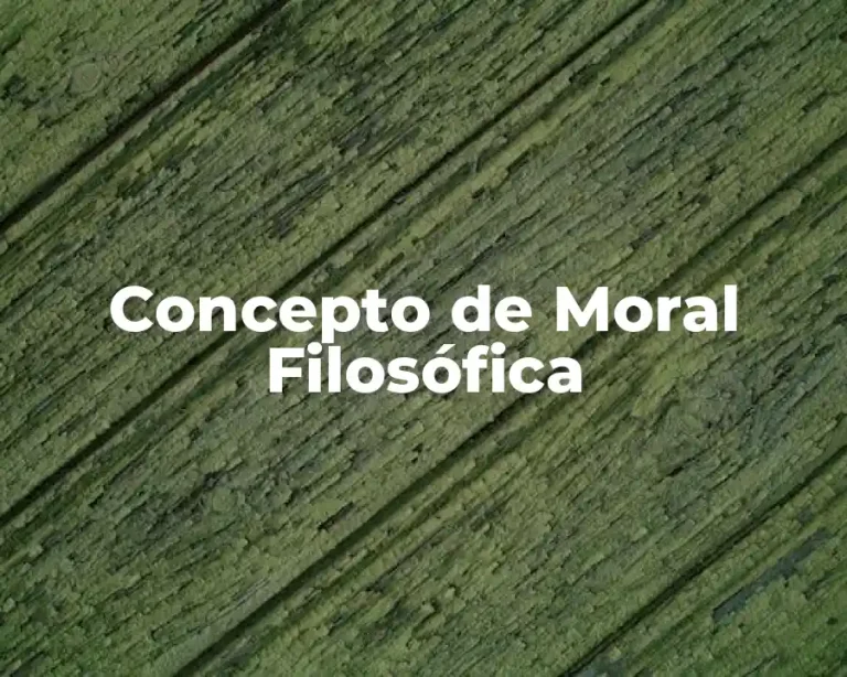 Concepto de Moral Filosófica