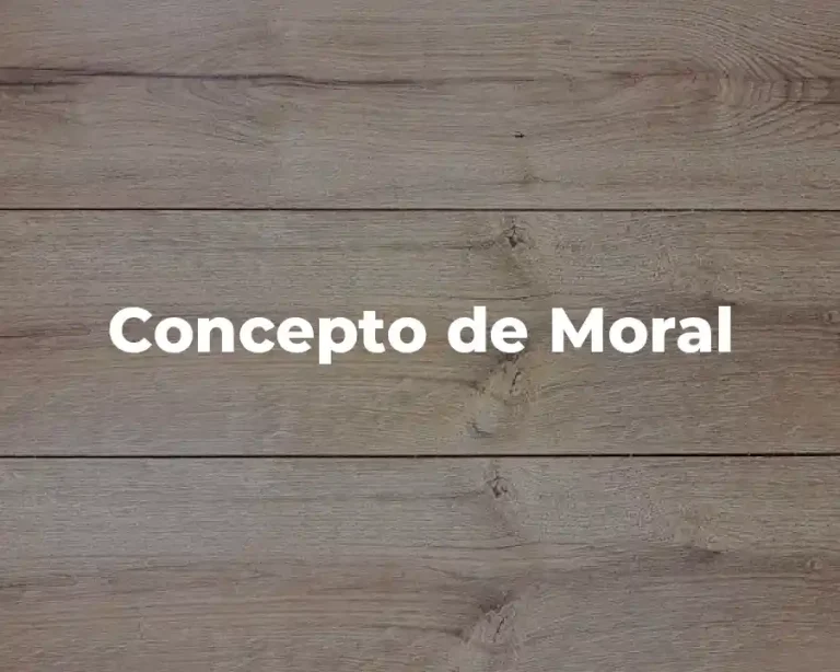 Concepto de Moral