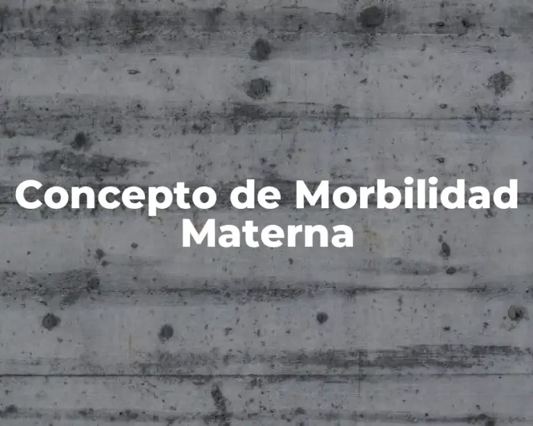 Concepto de Morbilidad Materna