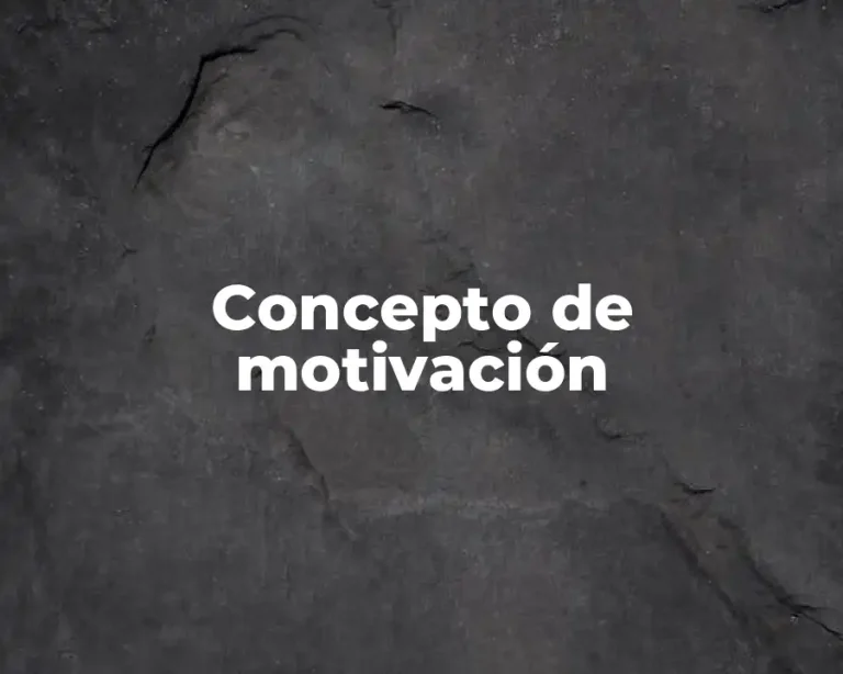 Concepto de motivación