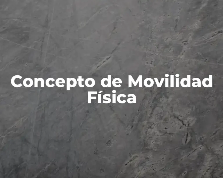 Concepto de Movilidad Física
