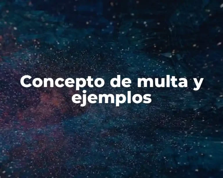 Concepto de multa y ejemplos