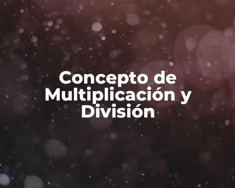 Concepto de Multiplicación y División